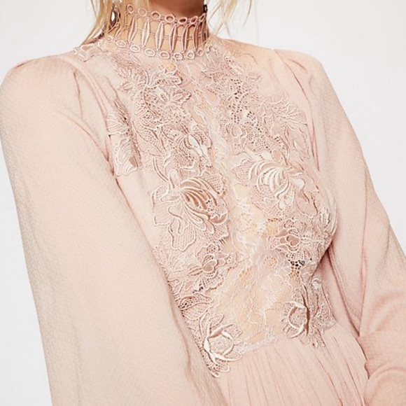 Free People Embroidery Lace Up Back Dress - Picture 9 of 14